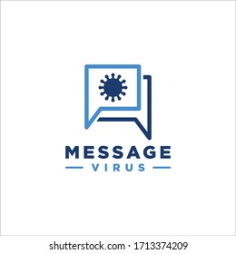 simple virus logo and message