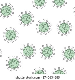 Simple virus pattern vector illustration modern style 