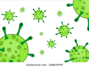 Vector de virus simple verde con fondo blanco