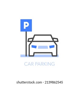 Simple visualised car parking symbol. Easy to use for your website or presentation.