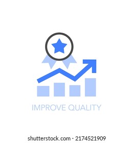 Simple visualised improve quality symbol. Easy to use for your website or presentation.