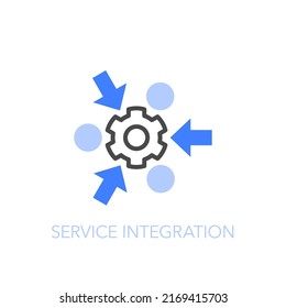 Simple visualised service integration symbol. Easy to use for your website or presentation.