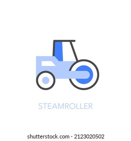 Sencillo símbolo visualizado de rodillo de vapor. Fácil de usar para su sitio web o presentación.