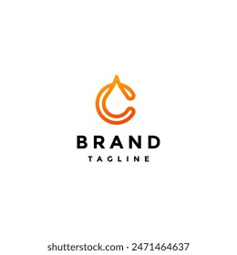 Simple Vitamin C Icon Logo Design. Orange Vitamin C Essence Drops Logo Design.