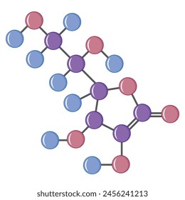 Simple Vitamin C Molecule Structure