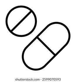 Simple Vitamin outline icon. The icon can be used for websites, print templates, presentation templates, illustrations, etc	