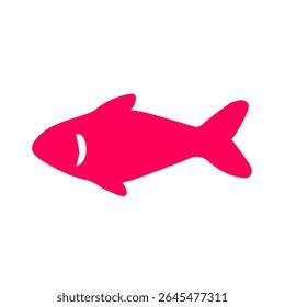 Simples, vívido, ícone de peixe vermelho