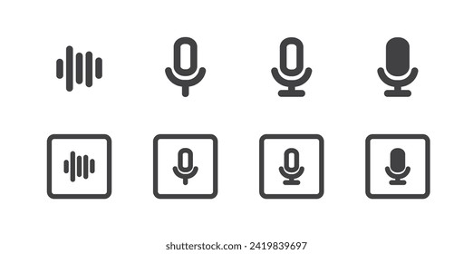 Simple Voice message icon. Voice notes icon set, vector illustration of voice message bubbles. chatroom. Record voice message for phone correspondence. Social media icon.