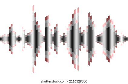 Simple voice sound display. Audio graph of waveform equalizer. Audio levels vector.