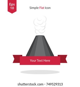 SImple Volcano Flat Icon. Vector Illustration Sign