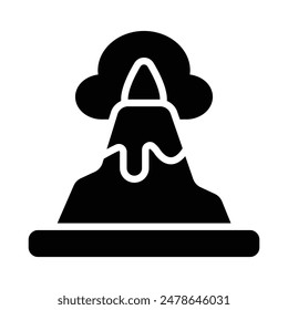 Simple Volcano glyph icon. The icon can be used for websites, print templates, presentation templates, illustrations, etc