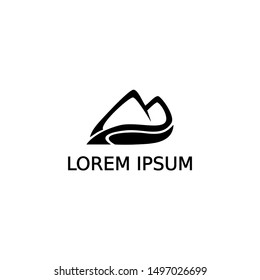 Simple volcano logo vector design