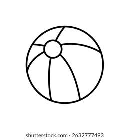 Simple volley beach ball outline icon design