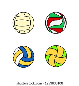 Simple Volleyball balls set in vector