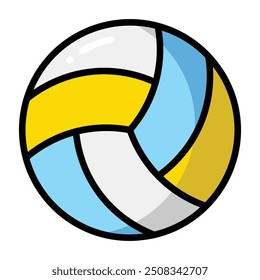 Simple Volleyball colorful icon. The icon can be used for websites, print templates, presentation templates, illustrations, etc