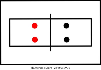 Simple volleyball double block tactic diagram with player positions and movement arrows.