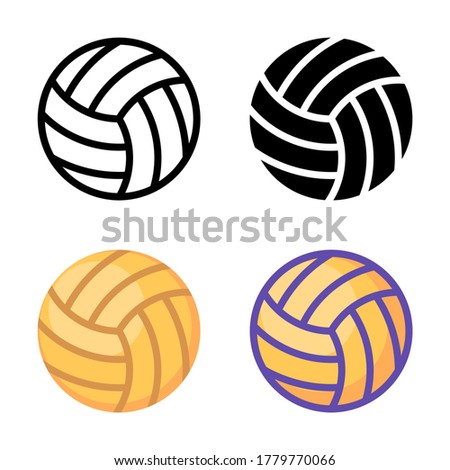 simple volleyball icon design in line, solid, flat and filled lined style suitable for sport icon, website, app, ui and pattern design. vector volley beach illustration in white background.