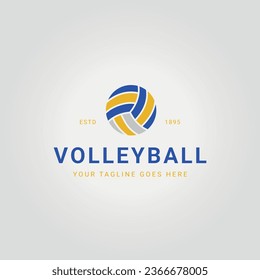 simple volleyball logo icon vector design, illustration of volley championship