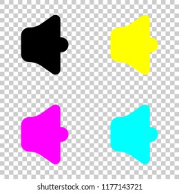 Simple volume max. Colored set of cmyk icons on transparent background