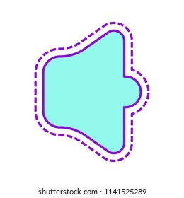 Simple volume max. Colored sketch with dotted border on white background