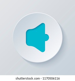 Simple volume max. Cut circle with gray and blue layers. Paper style