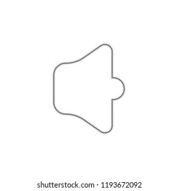 Simple volume max. Dotted outline silhouette with shadow on white background