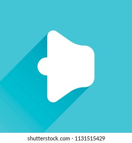 Simple volume max. Gray icon with long shadow in bottom left corner on blue background