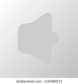 Simple volume max. Paper design. Cutted symbol. Pitted style