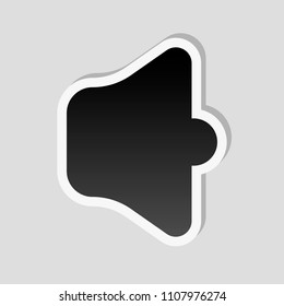 Simple volume max. Sticker style with white border and simple shadow on gray background