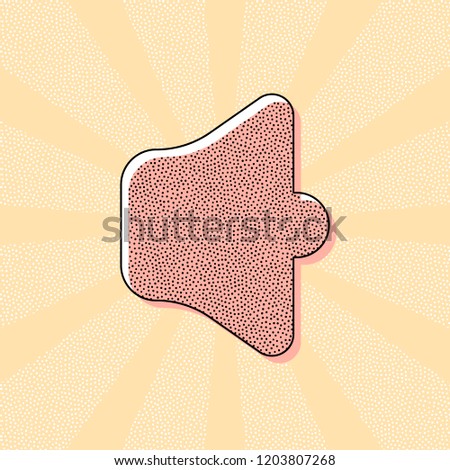 Simple volume max. Vintage retro typography with offset printing effect. Dots poster with comics pop art background