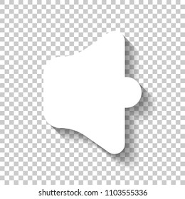 Simple volume max. White icon with shadow on transparent background