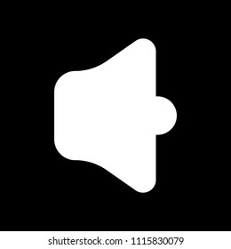 Simple volume max. White icon on black background. Inversion