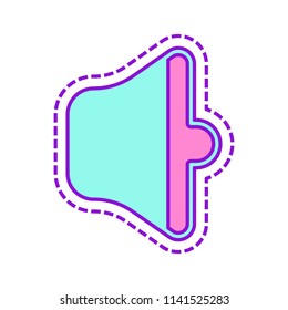 simple volume medium. Colored sketch with dotted border on white background