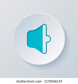 simple volume medium. Cut circle with gray and blue layers. Paper style