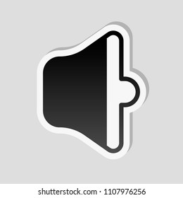 simple volume medium. Sticker style with white border and simple shadow on gray background