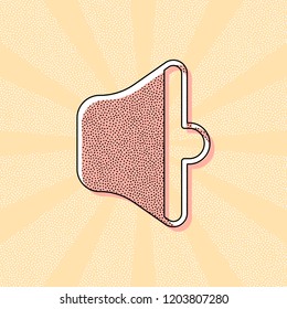 simple volume medium. Vintage retro typography with offset printing effect. Dots poster with comics pop art background