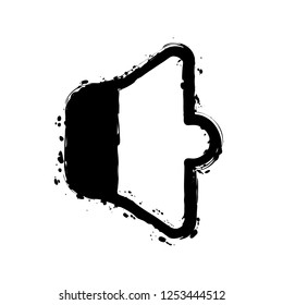 Simple volume min. Black ink with splashes on white background
