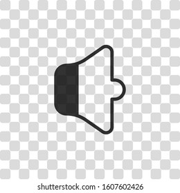 Simple volume min. Black symbol on transparency grid