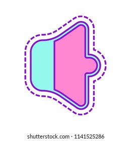 Simple volume min. Colored sketch with dotted border on white background