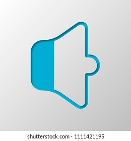 Simple volume min. Paper design. Cutted symbol with shadow
