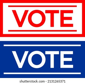 Simple vote election check mark sign design template. Blue and red colors theme.