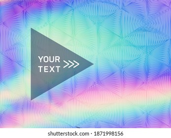 Simple voucher geometric holographic vector background. Fluid shimmer overlay elements. Glamorous abstract geometric template for voucher design.