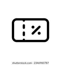 Icono de cupón simple. El icono puede utilizarse para sitios web, plantillas de impresión, plantillas de presentación, ilustraciones, etc
