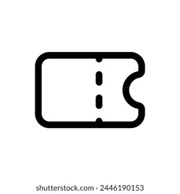 Icono de línea de cupón simple aislado sobre un fondo blanco