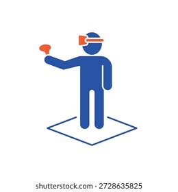 Ícone de Experiência de RV Simples para mídias sociais, aplicativos e web design. Ilustração vetorial, Eps 10.