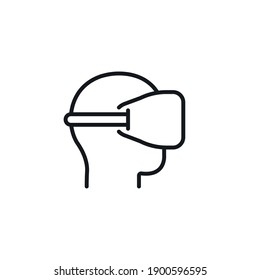 Simple VR Headset Icon - Human Virtual Reality Symbol - Vector