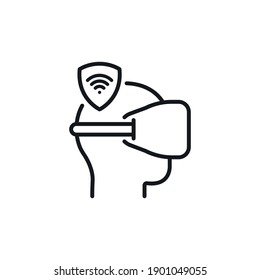 Simple VR Headset Icon - Virtual Reality Glasses - Security Sign