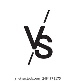 simple vs logo design vector, flat versus icon, Letter logo design vs icon symbol, Versus Or VS Letters Logo symbol design template.  competition, battle, match, game. Flat black font Versus