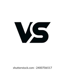 Sencillo logotipo de símbolo VS aislado. Ilustración del vector