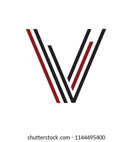simple VV, VL, VI, VVV, VII, VLL initials line art geometric company logo